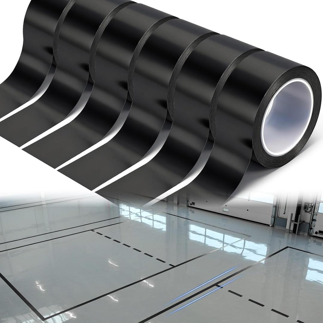 Pangda 2 Rolls 2" x 33 Yards Black Floor Marking Tape and Dance Splicing Tape Warning Safety Durable Non-Abrasive for Social Distancing, Gyms Athletics Restaurant Equipment and More