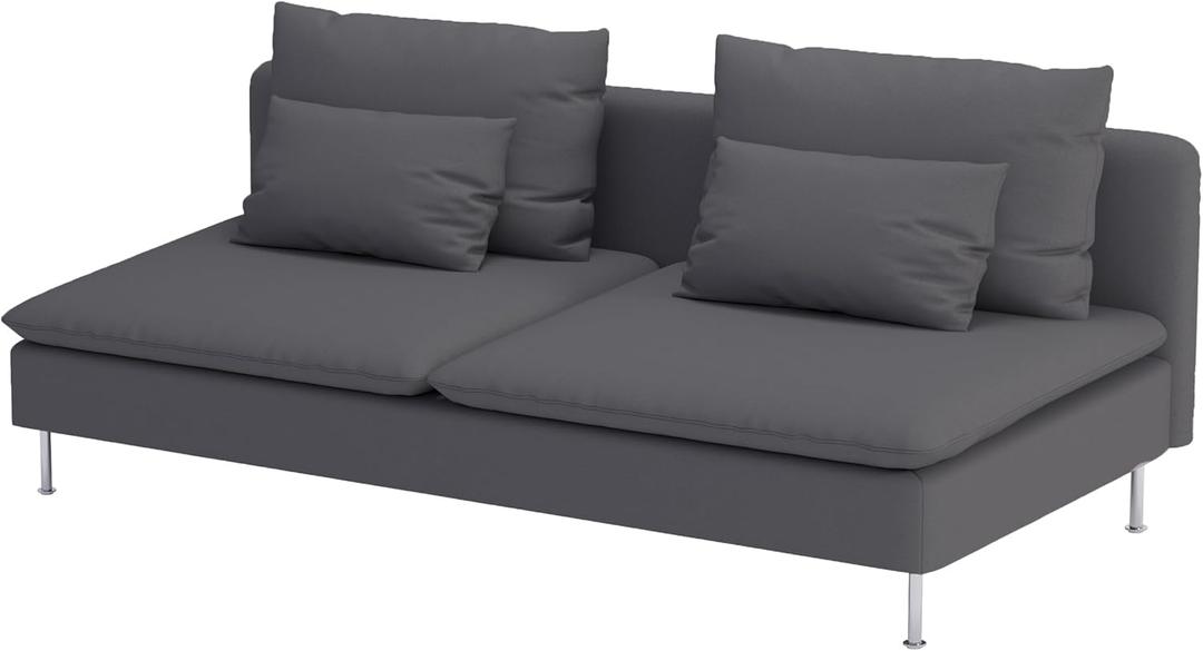 Durable Polyester Fabric Sofa Cover Compatible with IKEA SODERHAMN Couch Slipcover. Sofa Not Included! (Dark Gray, Sofa Section)