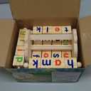 ShyLizard Montessori Learning and Educational Toys Gifts for Kids 3 4 5 Years, Wooden Reading Blocks Toys, Preschool Kindergarten Learning Activities, Turning Rotating Matching Flash Card Games