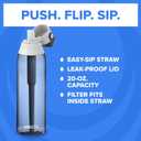 Brita Hard-Sided Plastic Premium Filtering Water Bottle, BPA-Free, Reusable, Replaces 300 Plastic Water Bottles, Filter Lasts 2 Months or 40 Gallons, Includes 1 Filter, Blush - 26 oz