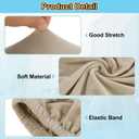 uxcell Stretch Foot Stool Cover Square Footrest Slipcover with Elastic Footstool Protector for Living Room Bedroom Fit Length 68.6-81.3cm/27-32inch, Camel