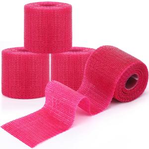 Geiserailie Fiberglass Casting Tape 3 Inch x 12 ft, 4 Rolls Bright Pink Lightweight, Breathable Support Foot Cast Tape for Injury Stabilization, Quick-Setting and Water-Resistant (Rose Red)