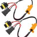 BESULEN 2PCS H11 Car LED Resistor Kit, 50W 6Ohm Vehicle Headlight Anti Flicker Error Decoder, Auto Fog Turn Signal Bulb Load Resistor Relay Harness Adaptor, Universal Auto Accessories