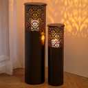 Tall Floor Candle Holders: 23.8"/31.5" Lanterns Decorative Outdoor