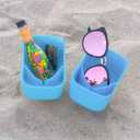 Sand Beach Drink Cup Holder with Pocket Drink Cup Holders for Travel/Holiday 2Pack Blue/Blue