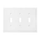 Henne Bery Modern Edge Decorative Wall Plate Switch Plate Outlet Cover, Durable Solid Zinc Alloy (Triple Toggle, White)