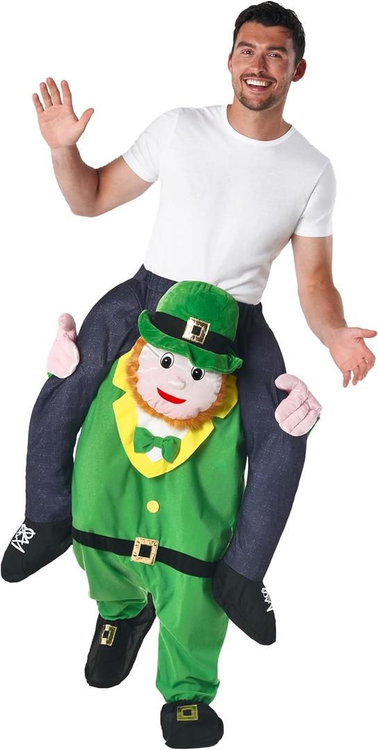 Morph Piggyback Leprechaun Costume for Adults, Leprechaun Outfit for Men, Fun St. Patrick's Day Costume, One Size