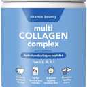 Vitamin Bounty Multi Collagen Complex - Hydrolyzed Collagen Peptides Types I, II, III, V & X - Supports Skin Elasticity, Joint Health, Hair & Nail Growth - 50 Servings