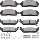 SCITOO Brake Pads Kits Front Semi-Metal Rear Ceramic 8pcs Fit for 2004-2008 for Ford for F-150,2006-2008 for Lincoln Mark LT