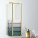 Towel Rack for Bathroom Wall Mounted, Bathroom Towel Storage, Rolled Bath Towel Holder, Small Space Bathroom Towel Storage, Bathroom Organizer - Brushed Gold