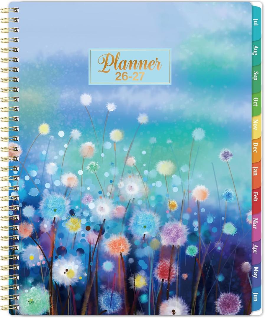 Planner 2026-2027 - Academic Planner 2026-2027, Weekly and Monthly Planner 26-27, Calendar Planner, Jul. 2026 - Jun. 2027, 11 x 8.5, Colorful Tabs, Back Pocket, Holidays, Twin-Wire Binding