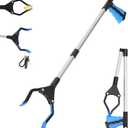 32 inch GrabRunner Foldable Reacher Grabber Tool with Strong Magnetic Tip for Seniors, Disabled, After Surgery Recovery (Blue)