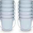 3.1" Galvanized Mini Tin Buckets  12Pcs White Metal Buckets with Handle, Ideal for Party Favors, Bridal Shower and Craft Projects (White, 3.1")