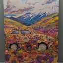 Colorful Flowers Canvas Wall Art Wildflower Textured Paintings Abstract Floral Picture Boho Floral Posters for Bedroom DecorFloral-1,16x24inch (40x60cm))