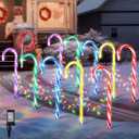ElectricWise 10 in 1 Christmas Candy Cane Lights with Stakes, Outdoor Christmas Decorations, 22 Inch 8 Modes Candy Cane Pathway Lights with Timer for Xmas Walkway Yard Lawn Decor(Multicolor)