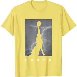 Hoops Basketball Apparel - Basketball T-Shirt (Small, Lemon Yellow)
