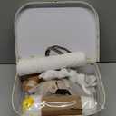 Golray 9pcs Newborn Baby Gift Baskets for Boys Girls Baby Shower, 2 Rattle/Seat Hang Toy/Blanket/Bodysuit/Bib/ 3D Socks/Wood Milestone/Carry Box, Neutral New Born Essential Stuff Unisex Baby Gifts Boy