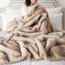 Battilo Luxury Faux Fur Throw Blanket for Couch, 60"x80", Thick, Smoothly