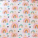 ANGIYUIN 6 Pieces Multi-Color Rainbow Full Bedding Set for Girls Kids Cute Cloud and Love Hearts Girls Comforter Set Soft Microfiber Kid Bed in a Bag with Comforter, Sheets, Pillowcases