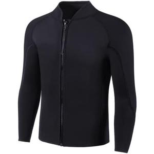 INTBOSS Wetsuit Top Men,2mm Mens Wetsuit Top 3mm Long Sleeve Wetsuit Jacket Men Front Zip Warm Wets Suit Jackets for Men Stretch Mens Wetsuit Top M