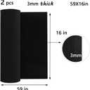 AMZQNART 3mm EVA Foam Sheets Roll for Craft Black Cosplay Foam 16x59in 2pcs, 3mm-Thick
