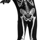Cupohus' Unisex Jumpsuit - Scary Black and White Halloween Jumpsuit Costume compatible for cos like Skeleton