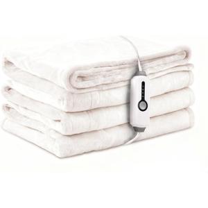 LaffyLo Electric Heated Blanket Full Size 72"84", Luxurious Breathable Flannel with 4 Heat Settings, 10-Hour Auto Shut-Off & Overheat Protection, for Bed & Couch, Cozy Gift - White