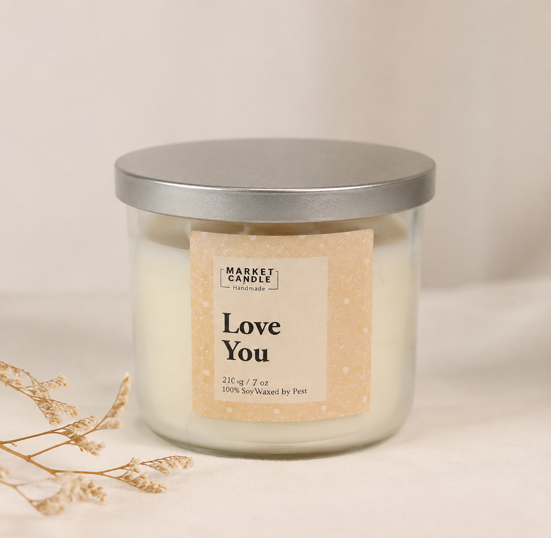 Market Street "Love You" Candle 14oz 100% All Natural Soy Wax