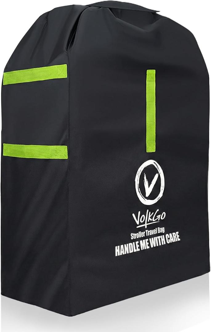 V VOLKGO Large Stroller Bag for Airplane, Large Cover for Airtravel, Jogger & Umbrella Stroller Cover for Travel - Fits Wide, Gate Check Bag, Heavy Duty Durable Infant carrier covers for Air Travel (Black)