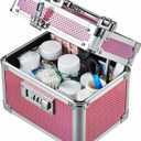 Adazzo Medicine Lock Box with 3Digit Combination Lock – Pink Lockable Storage Box for Medication, Small Lock Box for Valuables, 7" Locking Medicine Box, Lock Box for Home Travel Dorm