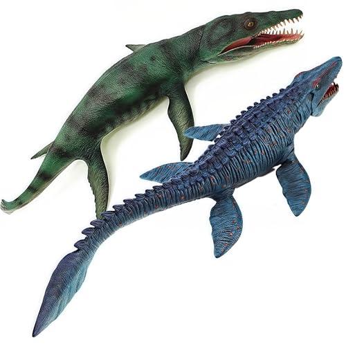 Gemini&Genius Mosasaurus and Kronosaurus Toys for Kids- Moveable Jaw Dinosaur Toys Giant Sea Monster- Great Gifts, Collection for Boys and Girls