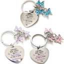 Ouyatoyu 3pcs Inspirational Butterfly Reminder Keychain Gifts for Women Encouragement Keyring Gift for Friends