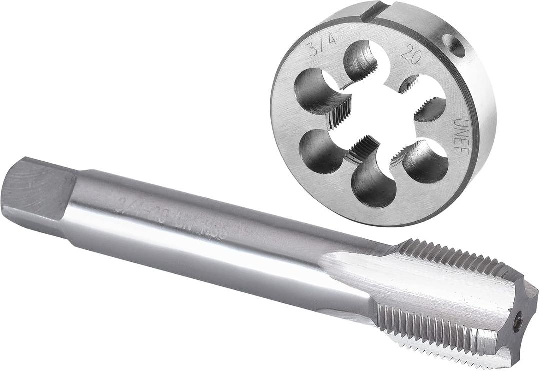 Burkit 3/4"-20 UNEF Tap and Die Set, 3/4 x 20 UNEF Machine Thread Tap and Round Die Right Hand