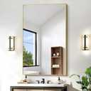 30x48 Inch Large Gold Wall Mounted Mirror,Aluminum Framed Decorative Rectangular Bathroom Mirror for Wall Over Sink,Vanity Mirror for Bedroom Living Room Bathroom,Functional Oversized Mirror (30"L x 48"W)