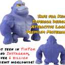 Super Stretchy Gorilla Fidget Toy, 5X Stretch Squishy Monkey Squeeze Toy, Soft Blue Stress Relief Sensory Toy for Kids & Adults, Fun Desk Toy Birthday Gift, Ages 3+