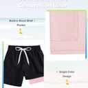 Cozople Boys Swim Trunks Quick Dry Compression Liner Swim Shorts Summer Bathing Suit with Inner Pocket Swimwear 7-20T (18 Years, Black-pink)