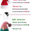 Moon Kitty Christmas Elf Hat Upgraded Christmas Hat Adults Elf Beanie Party Hat for Holiday,New Years and Christmas (Child Size, 2pcs Christmas 3)