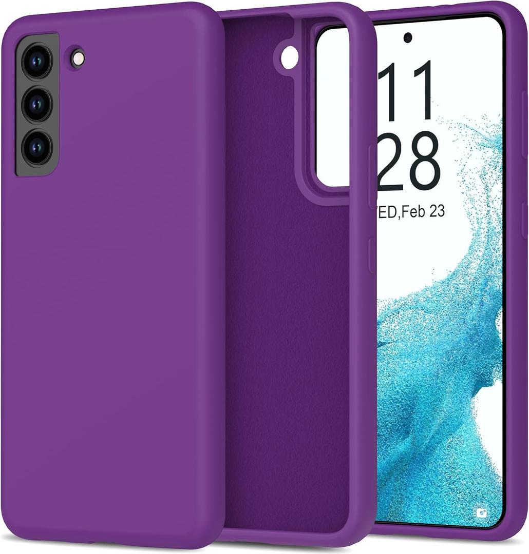 bemal for Samsung Galaxy S21 Case - Smooth Silky Liquid Silicone - Slim Fit Soft Microfiber Lining - Designed for Women and Girls - Shockproof Protective Phone Cover 6.2"- Purple