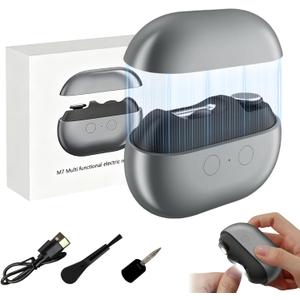 Fanyil Easy Clip Nail Clippers, 3 in 1 Easyclip Smart Electric Nail Clipper for Seniors, Safety Fingernail Trimmer, Polisher & Clip Storage with LED Light, for Kids, Adult, Seniors (Grey)