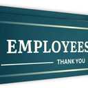 2 Pcs Employees Only Sign Stickers, 9 by 3 Inches Waterproof, Fade Resistant, PVC 0.2 in Thick Do Not Enter Signs With Strong Double Sided Adhesive. (Teal and White 2)