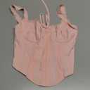 KUTUMAI Lace Corset Top Y2K Cute Square Neck Bustier Going Out Tank Crop Tops for Women Trendy Summer Pink XS