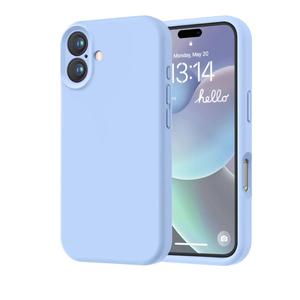 LOVE 3000 Designed for iPhone 16 Case, Premium Silicone with [Soft Anti-Scratch Microfiber Lining] Shockproof Protective Phone Case for Men Women Girls 6.1", Light Blue