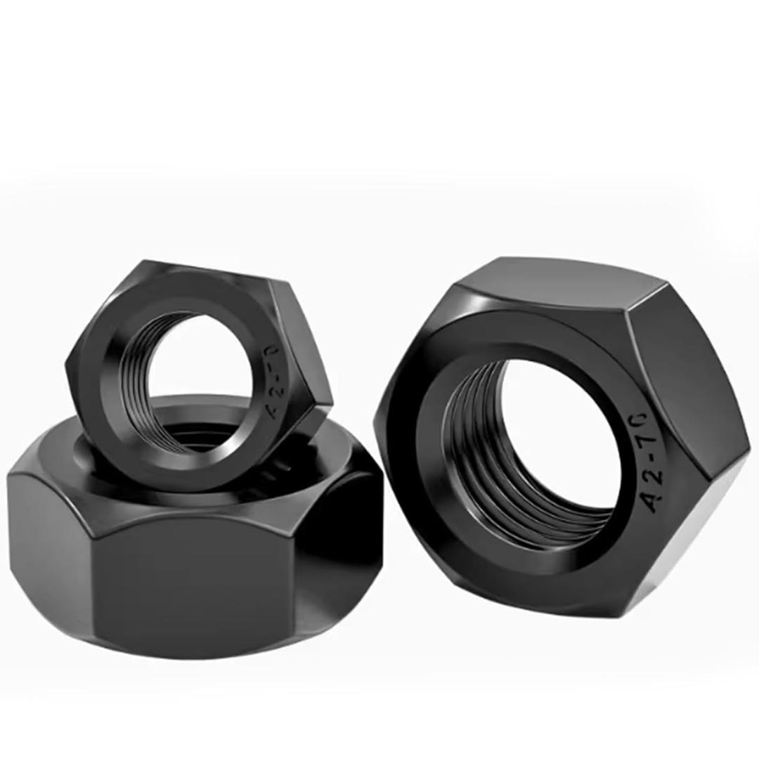 M6 Black Hex Nuts, Stainless Steel 304 (18-8) Black Coating Hex Nut, 100pcs