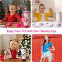 Stanley Cup Accessories Set I Water Bottle Handle Strap, Silicone Cup Boot, Lipstick Holder, Keychain Charms & Handle Charms,Straw Topper Accessories for Stanley Cups 40oz/30oz