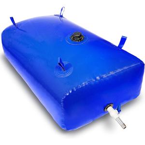 240 L/63 Gal Water Bladder Tank, Foldable Portable Water Storage Container, Emergency Water Bag for RV, Truck Bed, Fire Prevention, Drought Resistance, Blue (63Gal/240L)