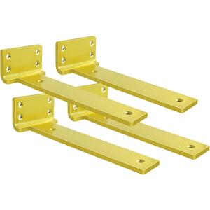Floating Shelf Brackets 12 inch 4 Pack L Brackets for Shelves Gold Metal Heavy Duty Shelf Bracket for DIY Decorative with Mounting Hardware