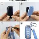 Key Fob Cover Case Compatible with Nissan Pathfinder Rogue Kicks Accessories (Blue)