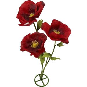 3PCS Giant Artificial Flower Set 3D Realistic Flowers Waterproof Durable Home Garden Wedding Decor Perfect for Party Office Hotel Exhibition Photography Props (Burgundy)