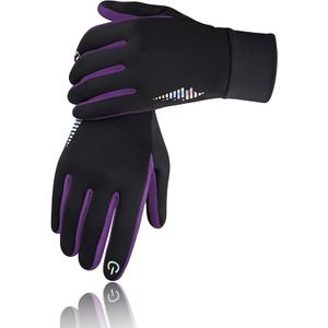 Kids Winter Gloves Touchscreen Water-Resistant Warm Thermal for Boy Girl Toddler Cycling Running Ski Snow Cold Weather, (Purple,Medium)