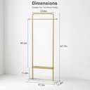 KaKaBB Gold Clothing Rack with Shelves, Coat Racks Freestanding with Marble Base, Clothing Rack for Hanging Clothes, Gold Garment Rack for Boutiques, Bedroom (2 tier, 31.5")